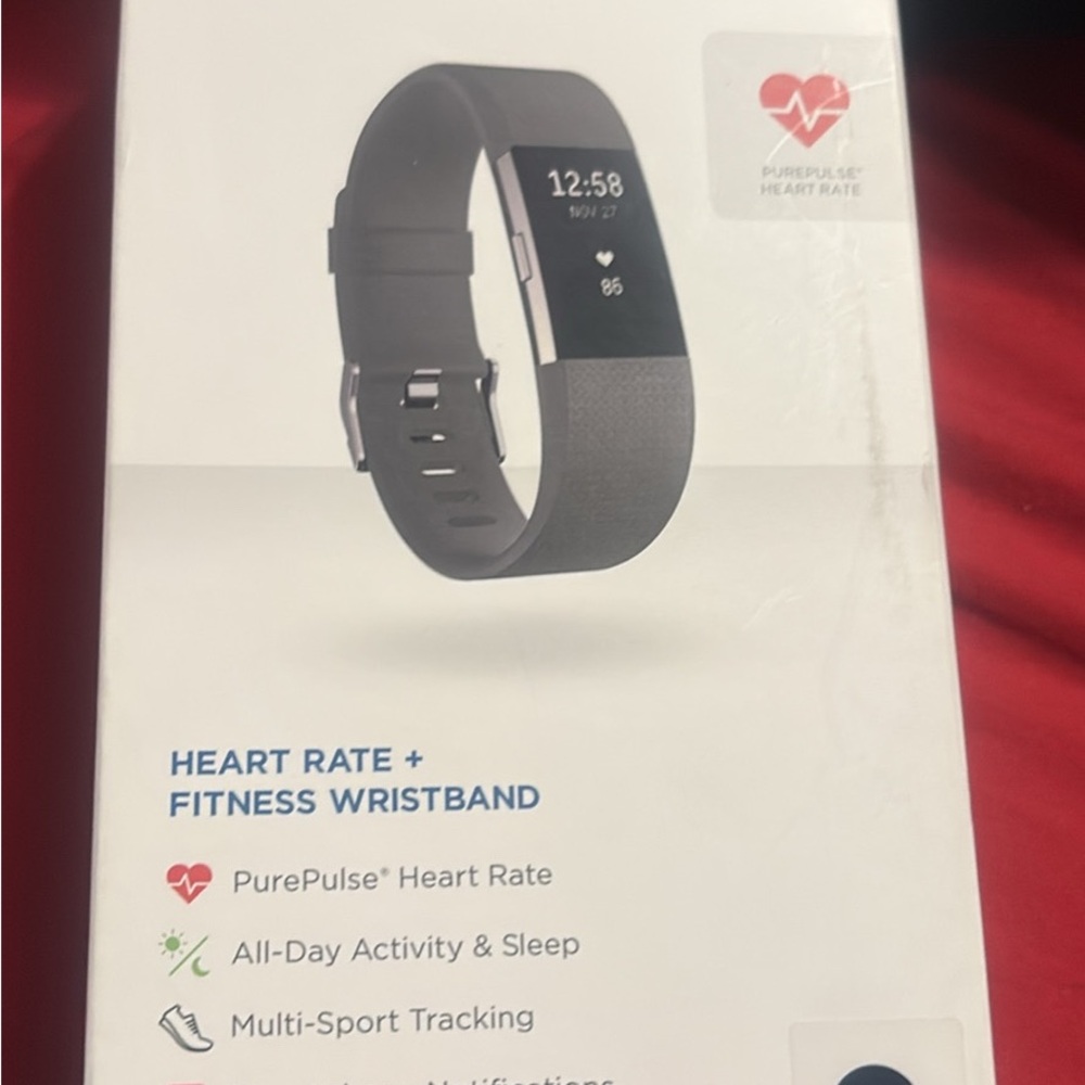 Fitbit Black Smartwatch Sleek Design Heart Rate Monitor